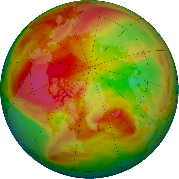 Arctic ozone map for 22 February 1982